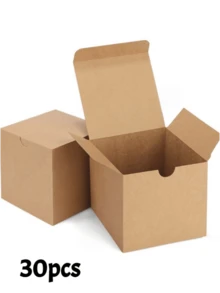 10pcs/20pcs/30pcs 10*10*10cm Gift Boxes, Small Gift Boxes, Black/White/Natural Kraft Paper Boxes With Lids, Suitable For Party Favors, Candle Packaging, Birthday, Wedding, Party Gift Decoration, Christmas Gift Decoration And Other Gift Boxes, Garden - Multiple Styles - View 12