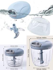手動絞肉機/大蒜切碎器 (900ml/500ml) - 旋轉式大蒜切碎器，適用於蔬菜、薑、水果、堅果和香料；專業洋蔥/胡蘿蔔切片/切碎工具；高效廚房助手，無需用電，居家烹飪必備用品 - 多款多色 - 查看 8