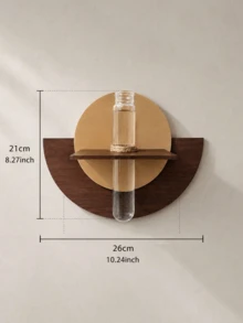 Wooden Vase Wall Decor, Fresh Flower & Dried Flower Vase, Hydroponic Vase, Creative Test Tube Wall Decoration, Background Wall Decor - Regular Model - View 6