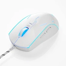 MageGee G12 有線靜音電競滑鼠 (1入)，7色呼吸背光，6段可調 DPI，人體工學光學電腦滑鼠，適合 Windows PC 玩家 - 白色 - 白色 - 查看 8