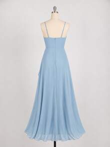 QOQ Women's Elegant Chiffon Bridesmaid Dress - Baby Blue - View 2