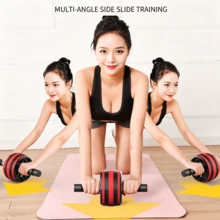 1pc Multifunctional Ab Roller Abdominal Trainer, Quiet Home Ab Wheel Core Strength Fitness Equipment - Multicolor - View 3