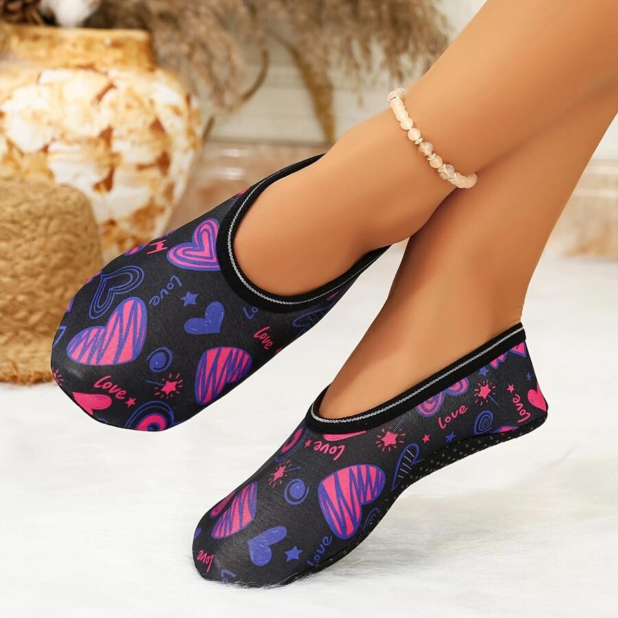 Women's All-Season Home Slippers, Fashion Pattern, High Elasticity, Comfortable Floor Shoes, Dance Shoes, Yoga Shoes - Multicolor - View 1