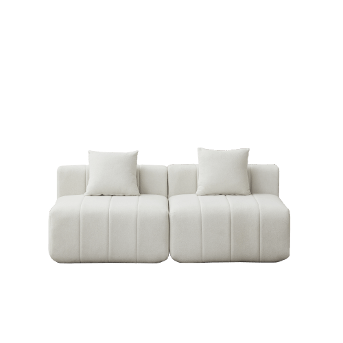 Chenille Sofa Set With 2 Cushions, Symmetrical Modular Sofa Set For Bedroom, Living Room, Office (For Relaxation Or Napping), Reading Room And Reception Area