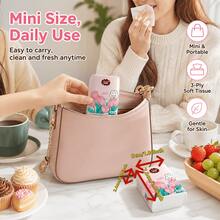 Pañuelos de bolsillo portátiles mini, convenientes de llevar - 2 estilos de empaque aleatorios incluidos - Pañuelos desechables - Ver 10