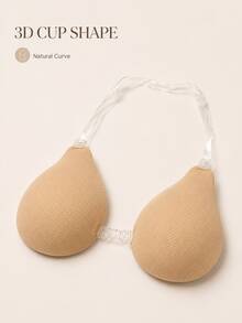 YIYANG 2/1 Pair Women's Invisible Push-Up Bra, Seamless Transparent Adhesive Bra, Suitable For Backless Dresses And Open Back Outfits - Multicolor - View 5