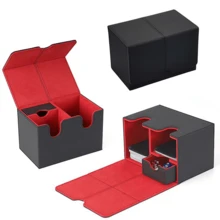 Magic Card Storage Box, Includes 2 Commander Card Display Stands, Can Store Over 310 Cards, Comes With Magic Card Dice Tray; Leather Material, Magnetic Closure Design, Suitable For TCG Trading Card Games, Collectible Card Games, - Multicolor - View 4