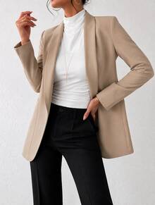 Women Blazers - Beige - View 2