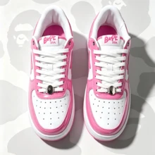 A BATHING APE BAPE STA #1 M2 粉色與白色漆皮運動鞋 - 玫紅色 - 查看 5