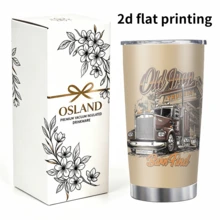 1/5pcs 20oz Stainless Steel Insulated Tumbler, Vintage Heavy Duty Truck Print, Leak-Proof Sealed Lid, Portable Insulated Cup, Suitable For Road Trips, Garage Work, Long Distance Driving, Daily Drinking - Heavy-duty Truck - View 9