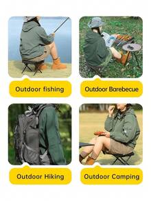 1pc Portable Folding Camping Stool, Lightweight Travel Chair With Adjustable Zipper Design, Compact Outdoor Seat Suitable For Fishing, Picnic, Beach, Easy To Carry With Storage Bag - Multicolor - View 9