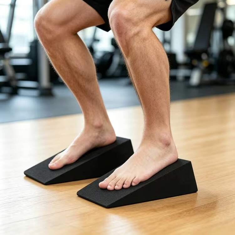 Squat Wedge Support Block, Suitable For Yoga, Strength Training And Deep Stretching, Squat Support Triangular Wedge Block, Deep Leg Bend Yoga Brick, Fitness Squat Wedge, EVA Leg Lift Stretching Inclined Board - Black - View 10