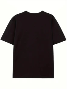 Men's "La Ira Me Consumes" Vintage Graphic T-Shirt Short Sleeve Cotton Frog Print Men's Clothing - 黑色 - 查看 2