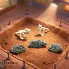 New 4pcs Micro Landscape Simulation Dinosaur Fossils, DIY Decorations, Desktop Accessories Small Ornaments - Small Ornament - View 3