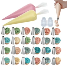 126pcs Cake Decorating Tools, Includes 100pcs 12-Inch Thickened Transparent Piping Bags, 24pcs Piping Tips, 2pcs Couplers And Other Piping Tools, Suitable For Home Baking, Buttercream DIY - View 13