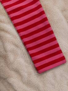Elegant Versatile Women's Solid Color Round Neck Striped Long Sleeve Ruched Slim Fit Tight T-Shirt, Suitable For Summer/Autumn/Winter Casual - Red Violet - View 6