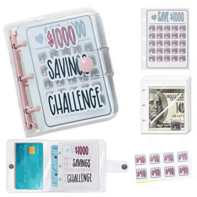 1000 Savings Challenge Binder , Money Saving Binder, Savings Challenges Book With Envelopes, Envelope Savings Challenge, Mini Bu