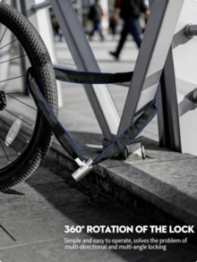 1Pc Bike Chain Lock] Bike Chain Lock | Security Anti-Theft Bicycle Key Lock - Long Padlock - View 10