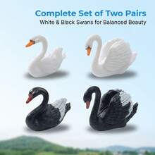 4pcs Swan Figurine, 4pcs Hand-Painted Miniature Swan Ornaments, Animal Statue For Miniature Garden, Terrarium, Bonsai Scene, Shelf, Desk And Home Decor - 4pcs Set - View 3