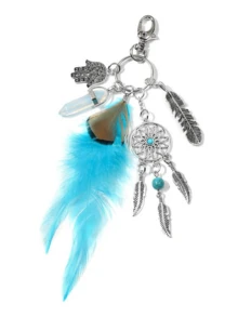 Dream Catcher Keychain, Boho Feather Yin Yang Tai Chi Key Ring, Cute Bag Charm, Backpack Pendant, Purse Decoration, Gift For Women - Multicolor - View 13