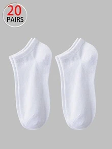 30/20/15/10/5 Pairs Unisex Ankle Socks: Black, White, Grey Colors, Lace Bows, Heart Patterns, Striped Style, Soft Comfortable Casual Multi-Functional Student Ankle Socks, Suitable For Daily Use, Randomly Mixed Colors - Multicolor - View 15