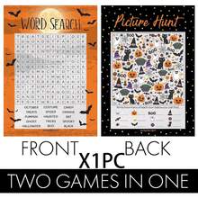 30Pcs Halloween Games Pack, Word Search And Picture Match | Dual-Sided Cards, 5" X 7", Answer Keys Included, Fall Party Theme Activity - View 8