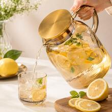1pc & 1000ml, 1800ml Large Capacity Glass Pitcher With Lid And Handle - Amber Borosilicate Glass Water Bottle, Heat-Resistant Vintage Water Jug, Suitable For Iced Tea, Juice, Lemonade - Multicolor - View 9