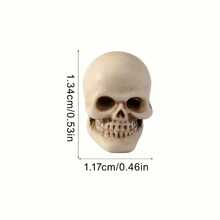 Mini Small Skull Resin Figurine, Realistic Skull Micro Landscape Decor Accessory, Halloween Succulent Planter Decoration Prop - Multicolor - View 2
