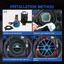 HYNBYZJ 2pcs H4 LED Projector Lens Car Headlight Bulbs Canbus 400W High Power Auto Motorcycle Lamp Plug And Play 12V 24V - A - View 8