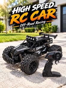 2-Wheel Drive Remote Control Car, Speed Up To 20km/H, 2.4GHz Frequency, Alloy Body, Equipped With USB Rechargeable Battery, Ideal Gift For Halloween, Christmas, Thanksgiving - Black - View 2