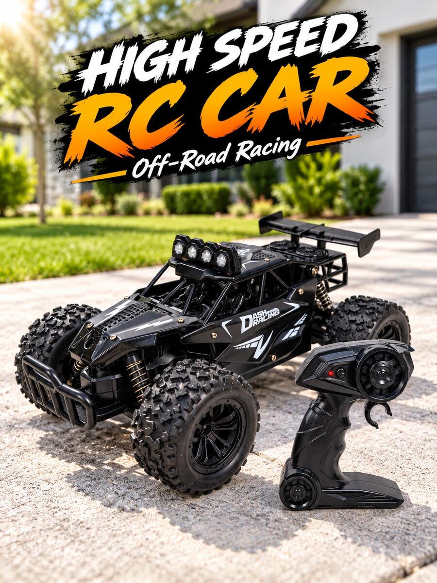 2-Wheel Drive Remote Control Car, Speed Up To 20km/H, 2.4GHz Frequency, Alloy Body, Equipped With USB Rechargeable Battery, Ideal Gift For Halloween, Christmas, Thanksgiving