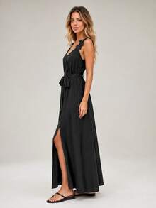 Women Long Dresses - 黑色 - 查看 2