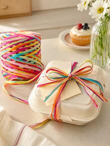 Colorful 5.5 Yards/Pack Raffia Paper Rope Ribbon, Suitable For Gift Wrapping, Floral Arrangement, Wedding Bouquet And Party Decoration - One Size Fits All - View 3