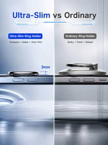 Support de téléphone rotatif à 360° en métal, support de doigt pliable ultra-fin, support de téléphone anti-chute, support de téléphone rond réglable, poignée arrière de téléphone, accessoire de smartphone universel, convient pour iPhone et Android, support de bureau mains libres - Multicolore - Voir 8