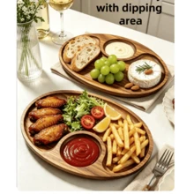 1pc Acacia Wood Tray, Creative Wooden Tray, Suitable For Sushi, Bread, Desserts And Snacks, Perfect For Halloween, Father's Day, Weddings, Home Kitchen And Outdoor Camping - Mocha Brown - View 2