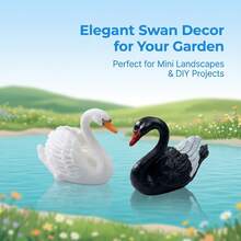 4pcs Swan Figurine, 4pcs Hand-Painted Miniature Swan Ornaments, Animal Statue For Miniature Garden, Terrarium, Bonsai Scene, Shelf, Desk And Home Decor - 4pcs Set - View 4