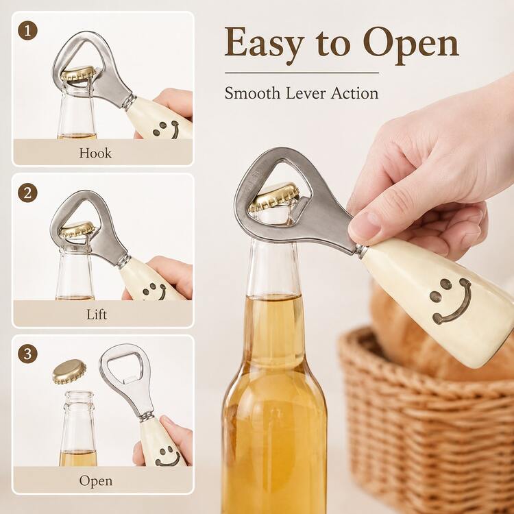 14-Piece Stainless Steel Bottle Opener Set, Non-Slip And Rustproof Bottle Opener And Beer Bottle Opener, Portable Beer Opener And Bottle Opener, Suitable For Kitchen, Bar, Camping, And Parties - Multicolor - View 3