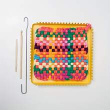 1 Set DIY Knitting Machine Craft Kit, Metal Square Knitting Machine, Suitable For Beginners, 18-Tooth Knitting Machine With Crochet Hook, Used For Crochet Knitting, Needlework, Sewing, Blankets, DIY Handmade Supplies And Gifts - One Size - View 3