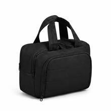 Large Capacity Women's Travel Makeup Bag, Portable Multi-Compartment Cosmetic Storage Bag With Handle, Brush Slots, Mesh Pockets And Wide Zipper Opening, Suitable For Vacation, Bathroom, Home Toiletries And Skincare Storage - Multicolor - View 11