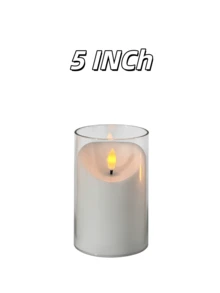 Transparent Flameless Candle, Battery Operated 3D Wick Flickering LED Pillar Candle, Suitable For Dinner, Wedding, Holiday, Halloween, Christmas Decoration, Battery Not Included - White - View 10