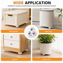30PCS Self Adhesive Mini Caster Wheels, 360° Rotating Furniture Rollers, Heavy Duty Universal Moving Wheels For Storage Boxes, Cabinets And Household Items - White - View 5