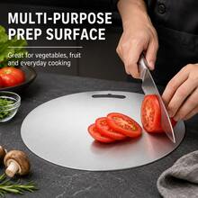1pc High-Quality Stainless Steel Cutting Board, Durable And Mold-Resistant Cutting Surface, Essential Kitchen Tool For Home Cooks And Cooking Enthusiasts, Suitable For Cutting Meat, Bread, Vegetables And Fruits, Stainless Steel Chopping Board For Home Use - Silver - View 3