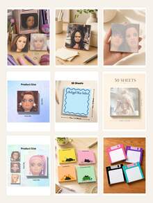 1pc Funny And Cute Face Doll Memo Pad, Fashionable Square Sticky Notes, Humorous Office Desk Decor, Workplace Message Book, Aesthetic Stationery Gift For Colleagues, Back To School - Multicolor - View 10