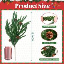 Artificial Norfolk Pine Stems For Christmas Decorations 18 Inch Fake Pine Cone Branches For Vases Garland Real Touch Faux Greenery Evergreen Plants For Xmas Home Decor Indoor Winter - Multicolor - View 6