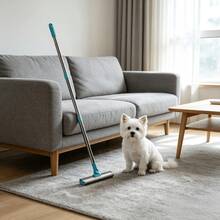 Teppichschaber im Mopp-Stil zur Haarentfernung, geeignet für die Haustierhaarentfernung und Reinigung zu Hause, Haarentfernungswerkzeug mit langem Griff, Haarentfernungsprodukte, Katzen- und Hundehautreiniger, Teppichschaber, großer Edelstahl-Haarentferner - Übersicht 2