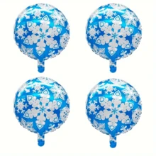 10入聖誕與冬季派對雪花鋁箔氣球 藍色箔飾裝飾，聖誕裝飾 - 查看 7