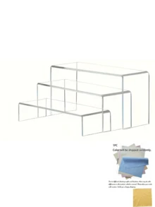 Acrylic Display Riser Stand Set, Clear Layered Display Shelf, Multifunctional Desktop Organizer, Non‑Slip Collectibles Showcase For Cosmetics, Figurines, Tabletop Home Decor - Multicolor - View 12