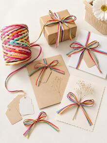 Colorful 5.5 Yards/Pack Raffia Paper Rope Ribbon, Suitable For Gift Wrapping, Floral Arrangement, Wedding Bouquet And Party Decoration - One Size Fits All - View 7