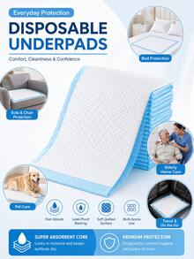 20pcs Premium Tear-Resistant Disposable Bed Pads, Super Absorbent Urine Pads, Thickened Adult Incontinence Pads, Also Suitable For Elderly; Can Also Be Used As Pet Training Pads - A - View 2