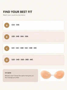 1/2 Pair Reusable Silicone Adhesive Bras, Non-Slip Lining, Suitable For Wedding Dresses, Small Size, Gentle Low Adhesion - Multicolor - View 9